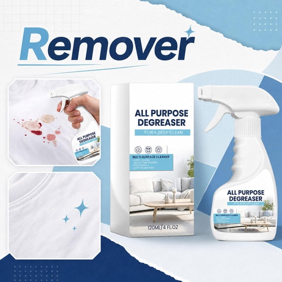 Multisurface Cleaner, Upholstery Cleaner for Furniture, Countertop Cleaner, Home Stain Cleaner, 120Ml Multi-Functional Degreaser for Regular Household, Lifts Stubborn Grease