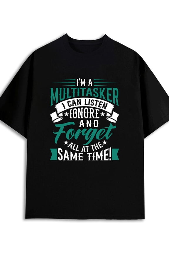 Multitasker T-Shirt men 180G 100% Cotton black Retro Unisex Shirt Crewneck tshirts Retro Unisex Shirt Printed tshirts Classic Unisex Shirt Crewneck tshirts