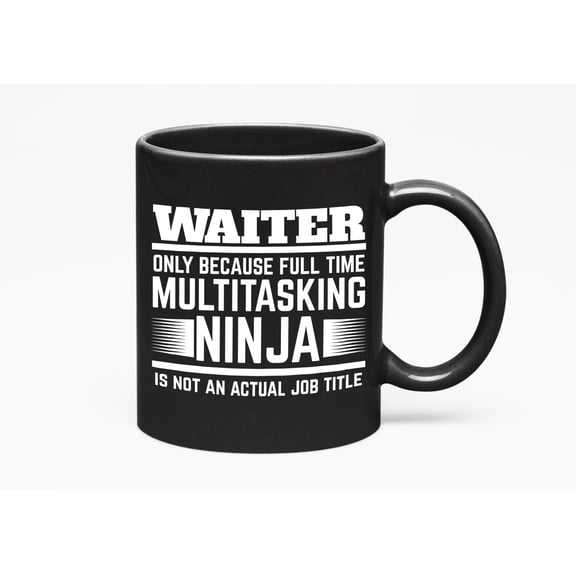 Multitasking Ninja. Cool, Black 11oz Ceramic Mug
