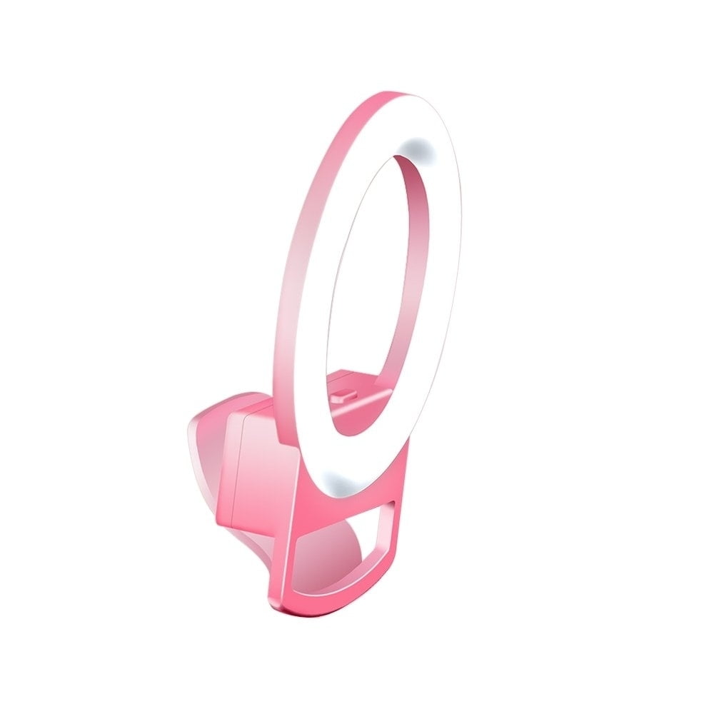 Multitasky Clip-on Mini Phone Selfie Ring Light - Pink