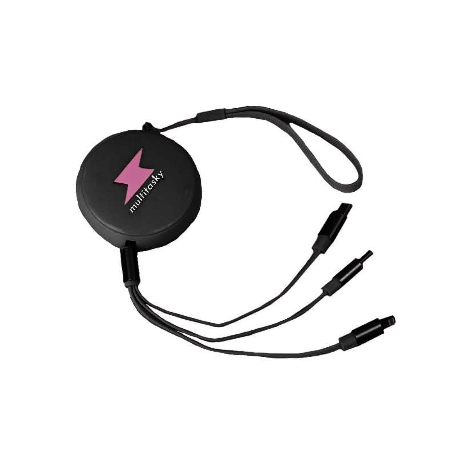 Multitasky Retractable 3-Port USB Keychain - Black