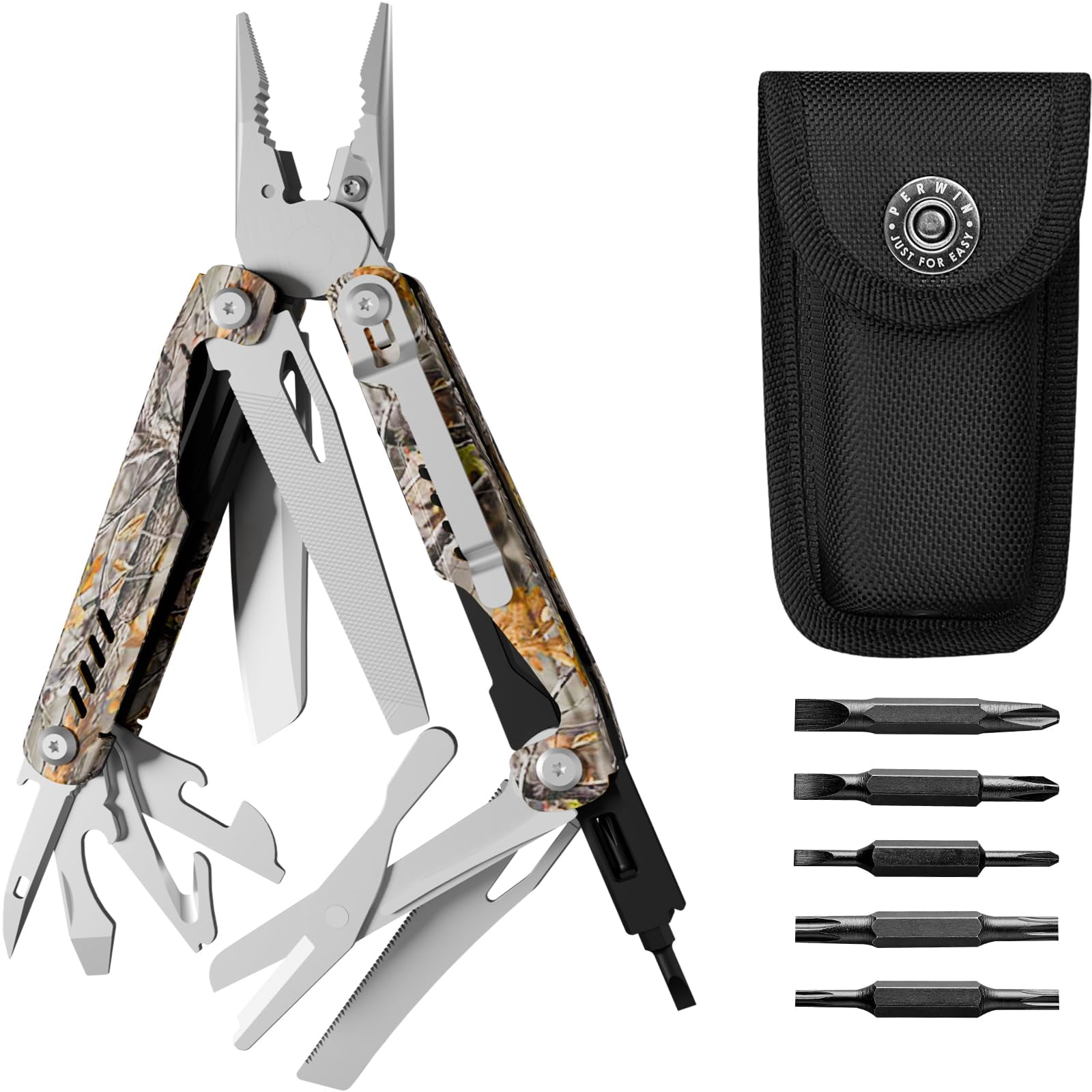 Multitool - 26 In 1 Multi Tool Pliers With Pocket  Bottle Opener Edc For Camping And Hiking Stainless Steel