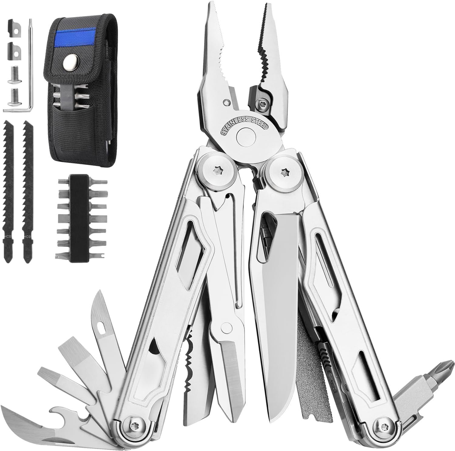 Multitool, 29-in-1 Multitool Pliers with Replaceable Wire Cutters and ...