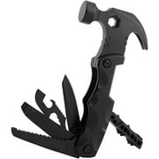 Multitool 9 in 1 Hammer Multifunctional Outdoor Hunting Kit Christmas Gifts for Emergency Unique Portable Escape,Travel,Family Mini Camping Gear Survival Tool for Dad Boyfriend Men,Black