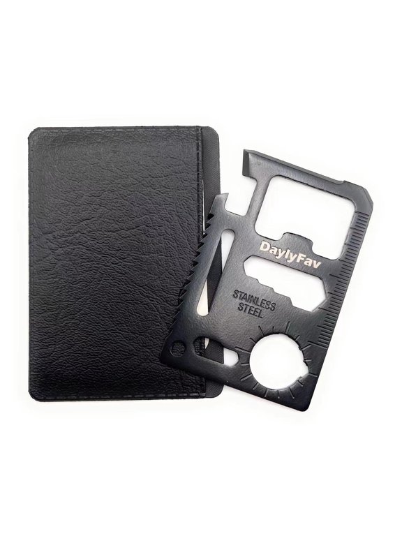 Multitool Card – 11 in 1 Credit Card Multi-Tool (Bottle Opener, Can Opener, Screwdrivers, Ruler & More), Black