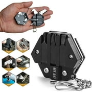 Multitool Card Key Chain   Hexagonal Kit with Micro Screw Driver Set, Bottle Opener, EDC Tools, Multipurpose, Foldable Survival Tool Set for Men & Women Gifts