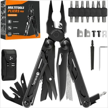 12-in-1 Multitool Pocket Knife - 420 Stainless Steel With Pliers, Saw, Scissors & Sheath