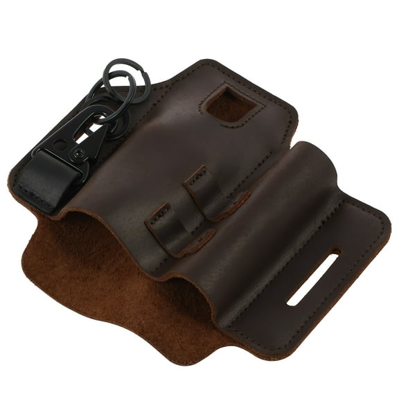 Multitool Sheath for Belt Leather EDC Pocket Organizer with Flashlight Holster Pen and Keys Holder Practical EDC Belt Organizer Multitool Holster for Flashlight Daily Outdoor Use