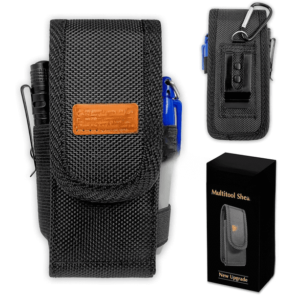 Multitool Sheath-EDC Pouch,Multi Tool Holster for Belt,Small Tactical Tool Pouch Accessories,Organizer Sheath Compatible with Multi Tool Case with Leather Logo and Belt Clip for Man