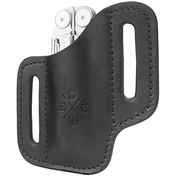 Multitool Sheath, Leather Case Pouch for Belts - Compatible with Full Size Leatherman, Gerber, SOG and Similar Sized Multitools - Canted, Easy Slide