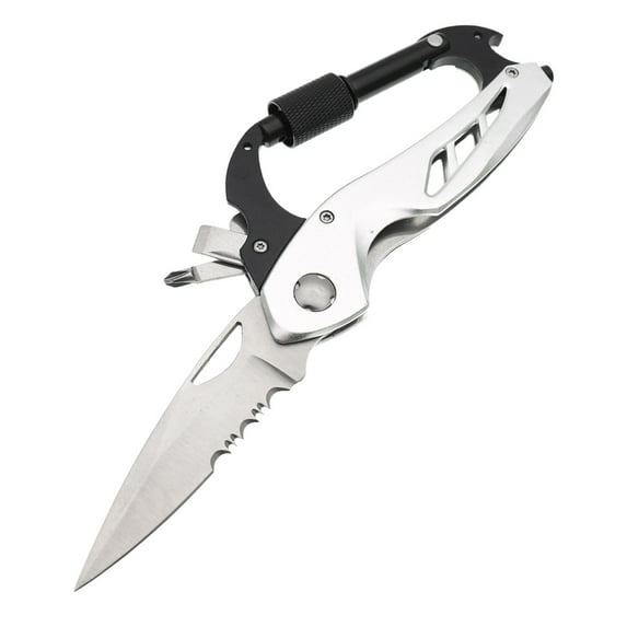 Multitool Stainless Steel Pocket Utility Cutter with Glass Screwdriver and EDC Hook for Emergency Situations and Outdoor Activities