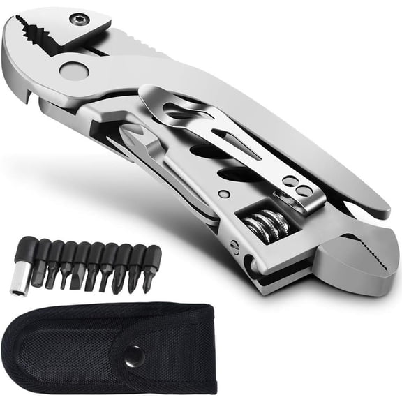 Multitool Wrench With 7 Tools/Pliers/Wire /Flat /Phillips /Portable Folding Multifunctional Adjustable Multi Purpose Stainless Steel Tool