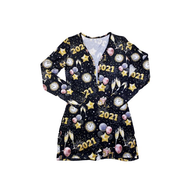 Multitrust Women High Waist Playsuit Casual Pattern Printing Button Romper