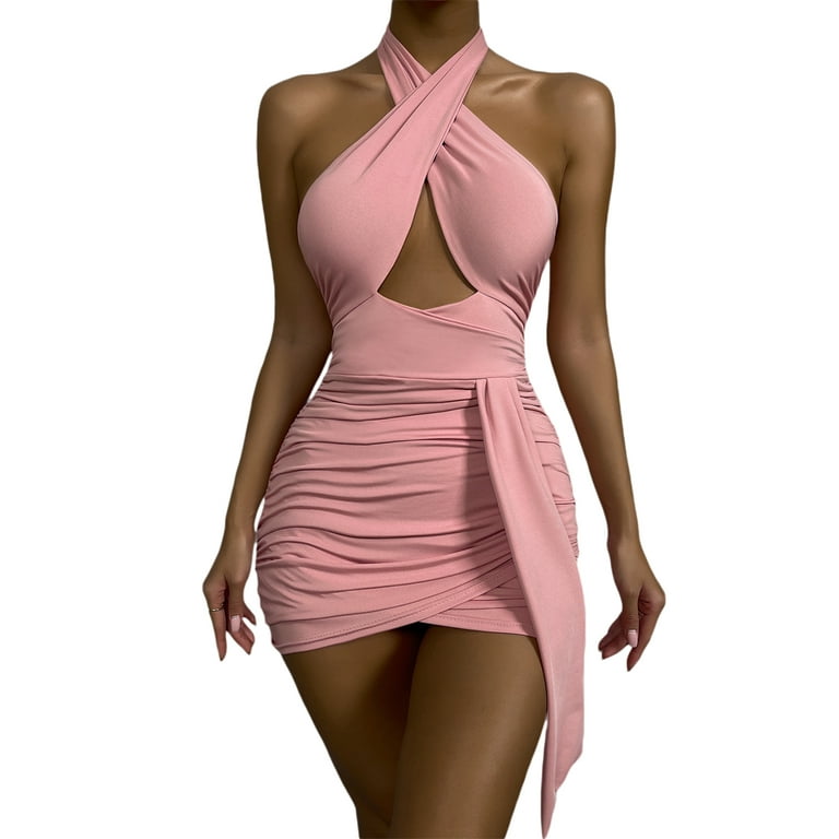 Cross neck bodycon dress cheap