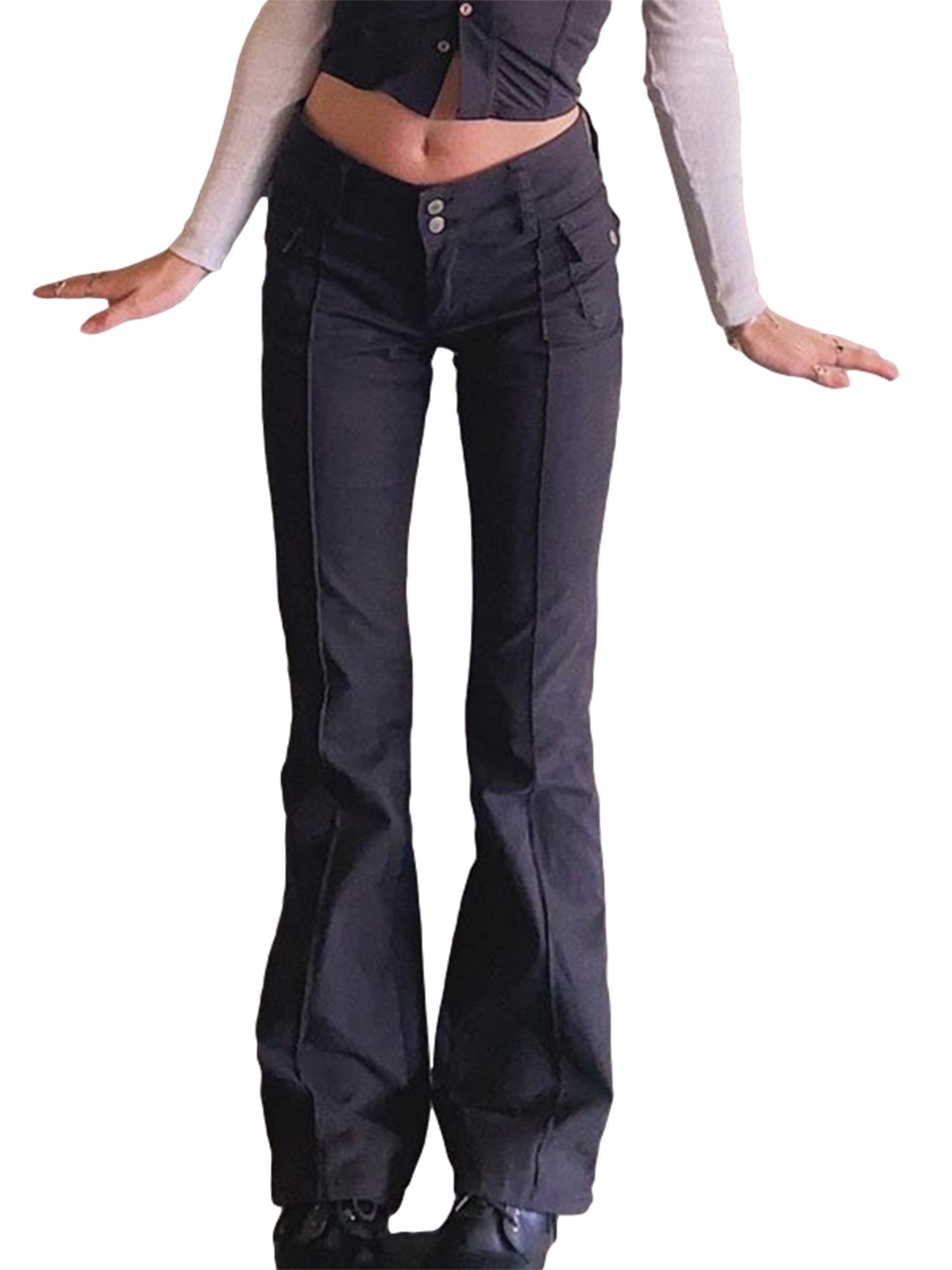 Multitrust Women s Pants Side Pockets Black Skinny Jeans Trousers