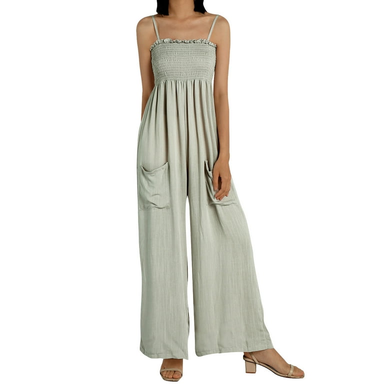 Casual Solid Color High Waist Trousers Jumpsuits Casual Solid Color High Waist Trousers Jumpsuits
