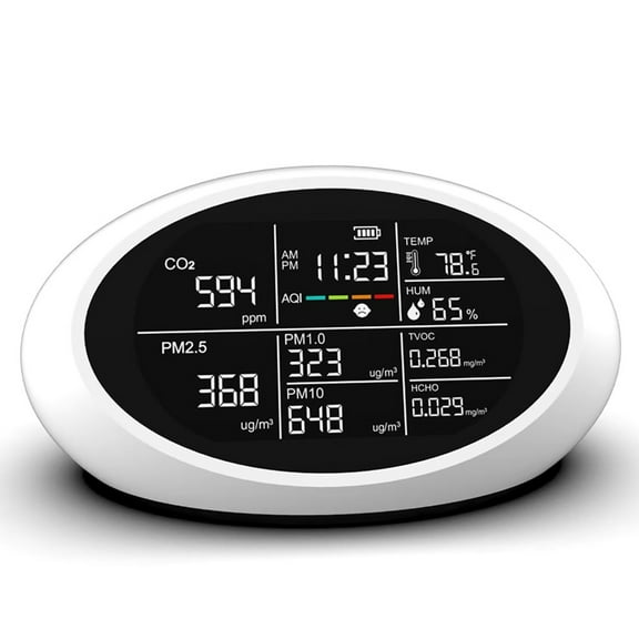Multiunctional Air Quality Meter 10 In 1 Air Quality Detectors for Homes Use Accurate Detection Of PM2.5 CO2 TVOC