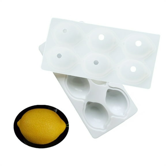 Multiuse 6 Cavity Lemon Shape Silicones Nonstick Baking Tool For Homemades Mousses Jelly Cakes And Freezing Treats