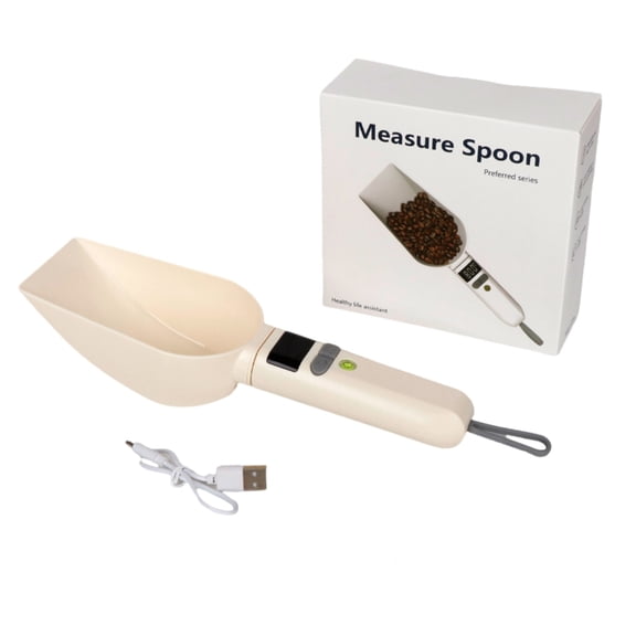 Multiuse Digital Measuring Spoon Scale for Kitchen and Pet Feeding with Removable Spoon and High Accuracy Up to 800g