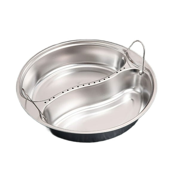 Multiuse Divided Steaming Tray Metal Steamers Basket with Double Handle Stainless Steel Food Holder Kitchen Utensils