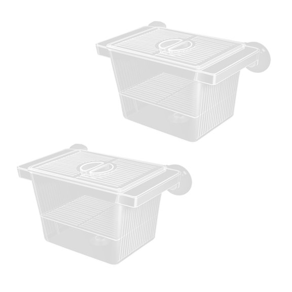 Multiuse Fish Isolation Container Breeding Incubator With Suction Cup 2 Dividers For Aggressive Fish Newborns Safety 2PCS