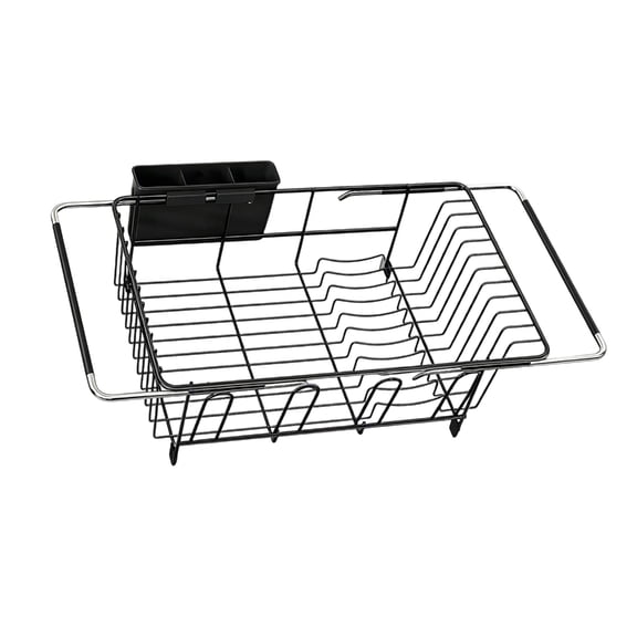 Multiuse Kitchen Dish Drying Rack With Variable Width Works For Most Sinks Up To 43 Inches
