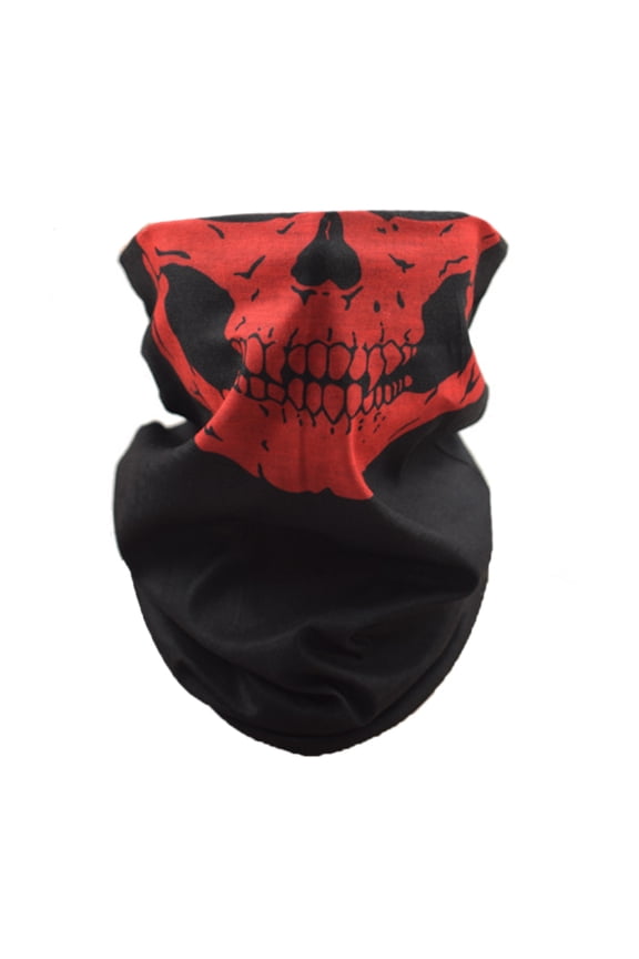 Multiuse Neck Gaiter for Cycling Halloween Skull Print Face Mask Neck Warmer For Outdoor Activity and Daily Wear