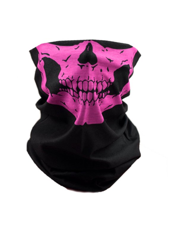 Multiuse Neck Gaiter for Cycling Halloween Skull Print Face Mask Neck Warmer For Outdoor Activity and Daily Wear