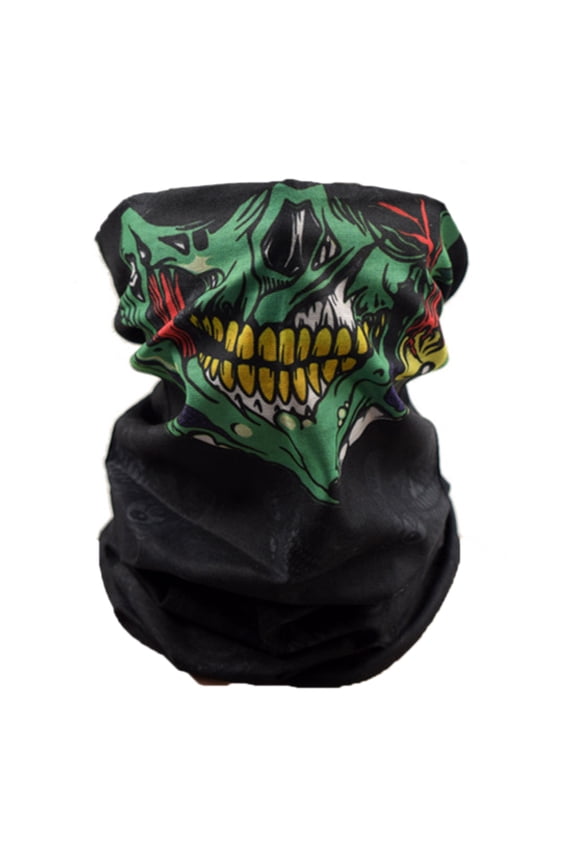 Multiuse Neck Gaiter for Cycling Halloween Skull Print Face Mask Neck Warmer For Outdoor Activity and Daily Wear