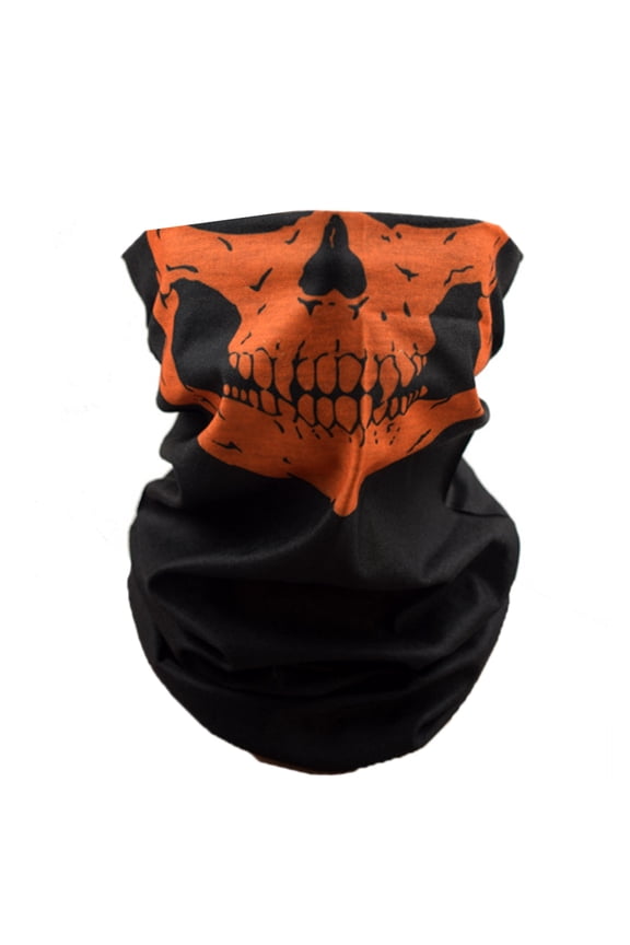 Multiuse Neck Gaiter for Cycling Halloween Skull Print Face Mask Neck Warmer For Outdoor Activity and Daily Wear