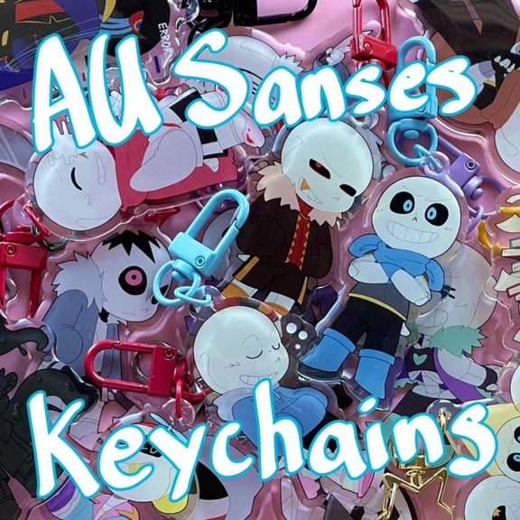 Multiverse AU Sanses Keychains | 2.5in Double Sided Epoxy Keychains (1 keychain)