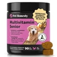 thumbnail image 1 of Pet Honesty 10-in-1 Senior Dog Multivitamin, Duck Flavor, Senior Dog Vitamins & Supplements with Glucosamine, Probiotics & Omega Fish Oil, 90 Count, 1 of 9
