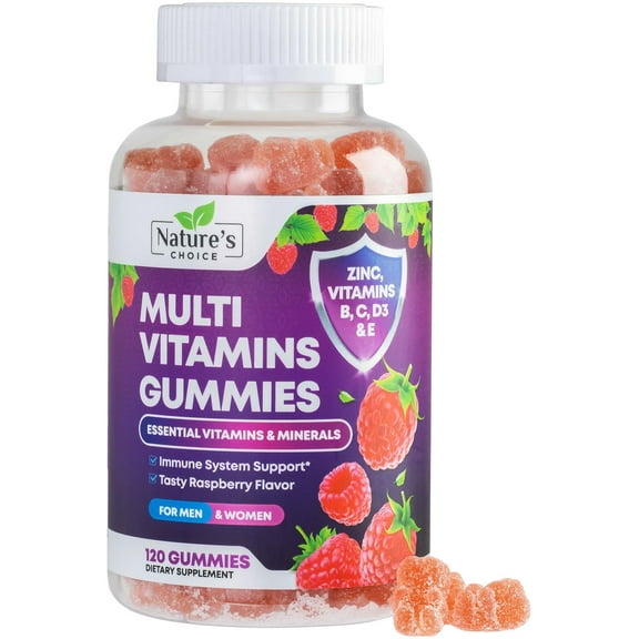 Multivitamin Gummies - Nature's Daily Gummy Multivitamins for Adults, Women & Men with Vitamins A, C, E, B6, B12, and Minerals - Natural Multi Vitamin Supplement, Non-GMO, Berry Flavor - 120 Gummies