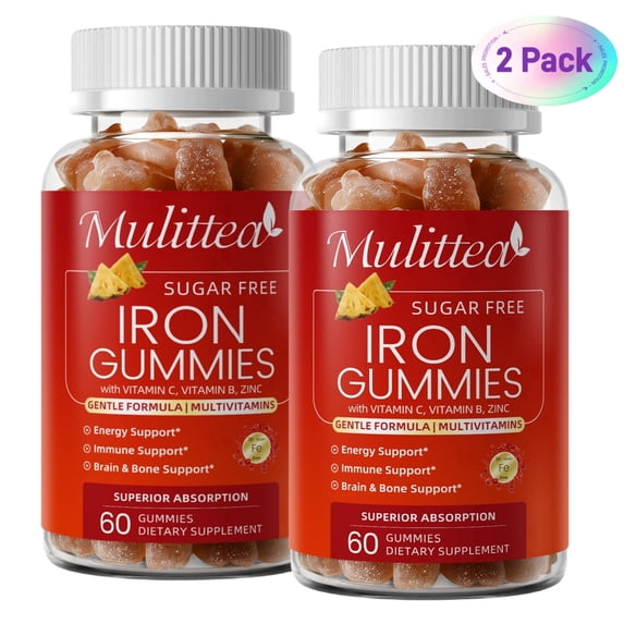 Multivitamin Gummies for Women w/ Iron, Iodine, Zinc, Folate, Daily Multivitamin Gummy w/ Vitamin A, C, B, D3, for Hair, Skin, Nails, Energy, Immune, Sugar Free-Pineapple Flavor, 120 Count