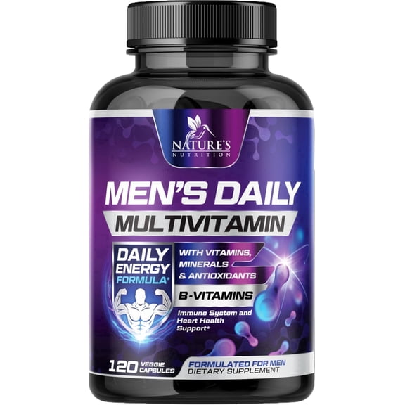 Multivitamin for Men, Advanced Supplement with Full-Spectrum Formula, Essential Vitamins A, C, D, E, & Zinc - High Potency B Vitamins Multi - Mens Daily Multivitamins - Bottled in USA - 120 Capsules