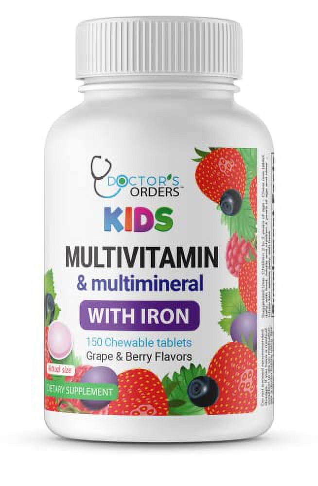 Multivitamin & Multimineral with Iron Chewables for Kids Vegetarian Gluten Free Vegetarian