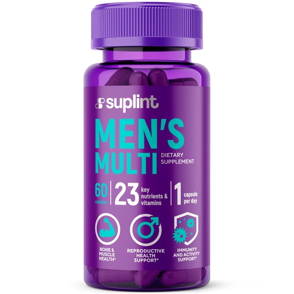 Multivitamin Supplement for Men | Mens Complex with Vitamin A, C, D, E, B12, Zinc & More | Bone & Muscle Strength Vitamins | Reproductive, Activity & Immune Support Supplements | 60 Capsules