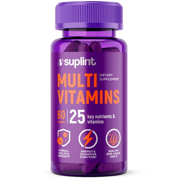 Multivitamin Supplement |  Vitamin A, C, D, E, K1, B, Zinc & Chromium | Hair, Skin & Nail Beauty Vitamins | Immune Support Supplements for Men & Women | Non-GMO, Gluten-Free, Vegan | 60 Ca