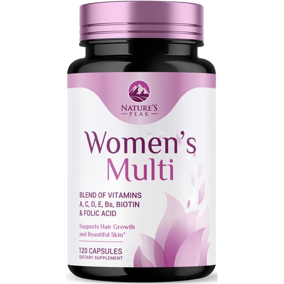 Multivitamin for Women - Once Daily Vitamins for Woman with Biotin, Calcium, Folate, Vitamin A, C, D, E, B Vitamins & Iron - Complete Multi Vitamins for Bone, Energy & Immune Support - 120 Capsules