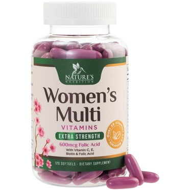 Multivitamin for Women with Iron, Calcium, Zinc, Vitamin A, C, D, E, & B Vitamins for Bone, Skin & Immune Health Support, Nature's Daily Womens Multivitamins for Women's Energy & Health, 120 Softgels