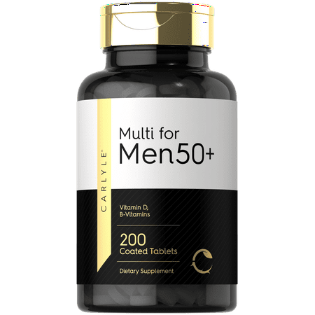 Multivitamin for Men 50 Plus | 200 Caplets | Non-GMO and Gluten Free Supplement | by Carlyle