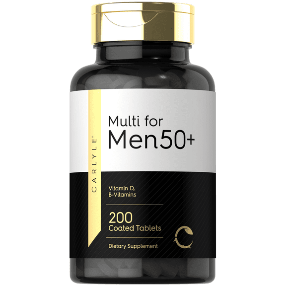 Multivitamin for Men 50 Plus | 200 Caplets | Non-GMO and Gluten Free Supplement | by Carlyle