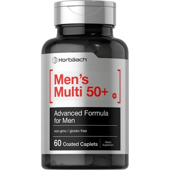 Multivitamin for Men 50 and Over | 60 Caplets | Non-GMO & Gluten Free Supplement | by Horbaach
