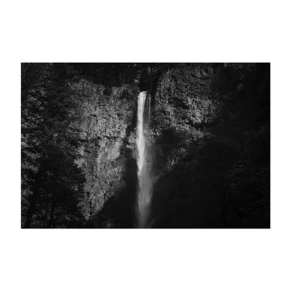 Multnomah Falls 03 B&W - Oregon Photography Unframed Wall Art Print 20 x 30 inches