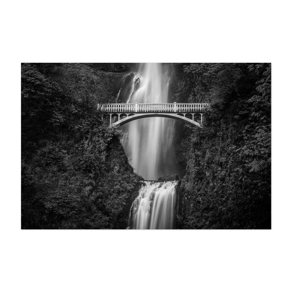 Multnomah Falls B&W - Oregon Photography Black and White Waterfall ...