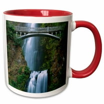 3drose, Multnomah Falls, Columbia River Gorge, Oregon - Us38 Rkl0010 - Raymond Klass, 11oz Two-tone Red Mug