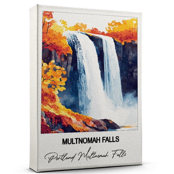Multnomah Falls Travel Canvas Wall Art Nature-Inspired Travel Decor with Scenic Views Portland Multnomah Falls Canvas Wall Print A Captivating Gift for Adventure Seekers