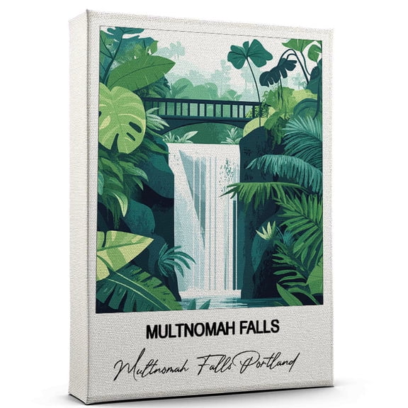 Multnomah Falls Travel Decorative Art Canvas Multnomah Falls Portland Canvas Colorful Travel Wall Decor for Any Room Makes a Thoughtful Gift