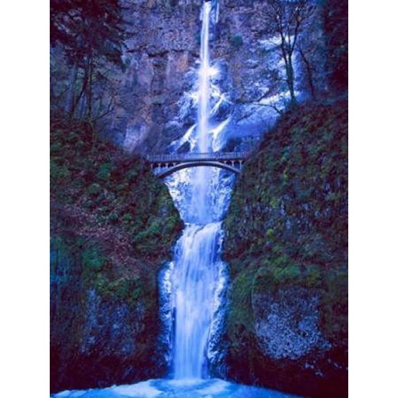 Multnomah Falls Winter Poster Print by Ike Leahy