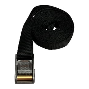 Multus Tie Down Strap, Roller Cam Buckle, 9 ft, Polyester, Black